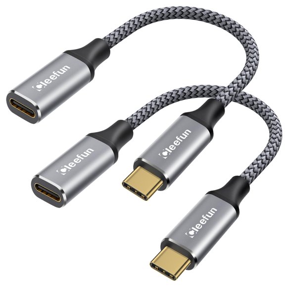 Cable de extensión USB C CLEEFUN corto de 0,3 m, paquete de 2 unidades, 10 Gbps, 100 W
