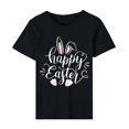 thumbnail image 4 of Patlollav Women Tees Under $10, Women's Round Neck Tops Printed T-Shirt Comfortable Short Sleeve Blouses for Easter, 4 of 6