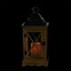 Gerson 17.5" Lanterne en Bois Rustique avec Dessus en Métal Brun et LED Bougie Pilier Sans Flamme avec Minuterie – image 3 sur 4