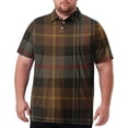 thumbnail image 3 of BRANROY Men's Big and Tall Polo - Plaid with Collar UPF 50+ Mens Golf Shirts Short Sleeve, Breathable Casual Work Shirts & Short Sleeve Polo Shirts - Great for Daily,Brown,2XL, 3 of 8