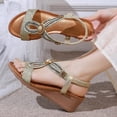 thumbnail image 3 of Mepaouo Womens Wedge Dressy Sandals Elastic Ankle Strap Summer Beach Shoes Open Toe Walking Sandal, 3 of 7
