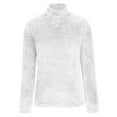 thumbnail image 4 of Fuzzy Fleece Pullover Sweaters for Women Long Sleeve Mock Neck Winter Warm Tunic Tops Solid Color Cozy Sweatshirts, 4 of 7