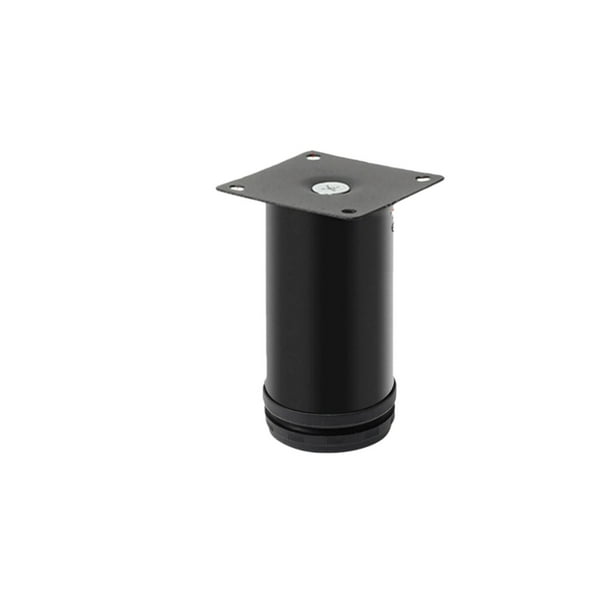 Patas de apoyo ajustables de alta resistencia de 10 cm en negro para soporte de TV, cama, mesita de café, escritorio y armario. 1 juego de patas ajustables en altura de 10 mm con base robusta