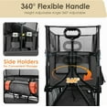 thumbnail image 4 of PNKKODW 550L XXL Foldable Double Decker Wagon, 550LBS, 360° Handle, Heavy Duty, All-Terrain Wheels, Black, 4 of 9