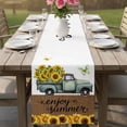 thumbnail image 4 of Sunflowers Truck Table Runner 72 Inches, Country Botanical Blooms Floral Butterfly Bed Runner Dresser Scarves Tabletop for Indoor Outdoor Parties/Ceremony/Banquet, 14" x 72", 4 of 9