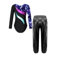 thumbnail image 2 of Doomiva Kids Girls Gymnastics Ballet Dance Leotard Bodysuit Unitard Jumpsuit with Jogger Pants Set Sport Tracksuit Fairy Navy 6, 2 of 7