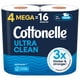 thumbnail image 1 of Papel higiénico Cottonelle Ultra Clean, 1 capa, 4 mega rollos, 1 of 7