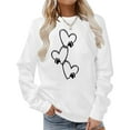 thumbnail image 2 of Chandail en Molleton d'Hiver pour Femmes Mode Festive Imprimé de Noël Col Rond Veste Bohème Vêtements d'Automne Surdimensionnés Vêtements d'Athlète pour Femmes Robes avec Cardigan Assorti Chandails en Molleton pour Femmes, 2 of 4