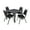 Grey / Black, variant on Romig Trek 30 in Square Breakroom Table- Maple Top, Chrome Legs, 4 Restaurant Stack Chairs