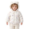 thumbnail image 6 of newwalpole Baby Hooded Down Jacket Boys Girls Light Puffer Winter Coats Toddler Bear Ears Zipper Up Down Coats Outwear(Beige,3-4 Years), 6 of 9