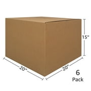 UBMOVE Single Wall Standard Moving Boxes, 20 in x 20 in x 15 in, 6 Count