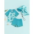 thumbnail image 2 of Lairauiy Baby Toddler Boys Swimsuit Infant Girl Swimsuits 6 12 18 24M 2T 3T 4T 5T Bathing Suit Swimwear 3Pcs Set Rash Guard Hat, 2 of 9