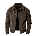 thumbnail image 6 of CCRFTGI Mens Corduroy Jacket Clean Silhouette Packable Outerwear Dust Resistant Daily Casual Coat Coffee L, 6 of 6