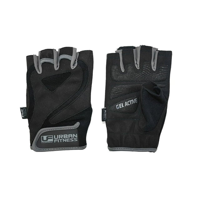 Urban Fitness Equipment - Guantes de Entrenamiento Pro Gel para Adultos (Negro/Gris)