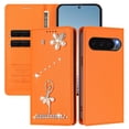 thumbnail image 3 of Leather For Google Pixel 9 / Pixel 9 Pro Case 【RFID Blocking】Ballet Girl Flip Wallet Leather Case With Card Holder Magnetic Closure  Phone Cases Cover,Orange, 3 of 8