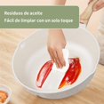 thumbnail image 2 of DOXASIK Sartenes Antiadherentes, Sart&eacute;n de chef de Piedra de Granito,Sartenes de Ceramica con Mango de Baquelita Bateria de Cocina (Blanco, 24cm), 2 of 7