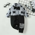 thumbnail image 2 of IROINID Savings Baby Bodysuit Long Sleeve Newborn Baby Spring Fall Boys Clothes Color Matching Button Rompers,Black, 2 of 4