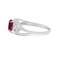 thumbnail image 4 of 10k White Gold Oval Rhodolite Garnet And Diamond Ring, 4 of 6
