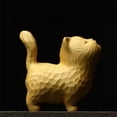 thumbnail image 3 of Tiny Cute Wooden Cat,Cute Animal Figurine Cat Ornament,Handmade Wood Carved Cat Sculpture Statue,Miniature Cat Figurine Crafts, 3 of 12