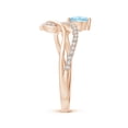 thumbnail image 3 of ANGARA Natural Aquamarine and Diamond Bypass Ring with Leaf Motif in 14K Rose Gold for Women (Size-6x4mm) | March Birthstone, Birthday, Anniversary, Jewelry Gift for Women | Natural Aquamarine Ring, 3 of 9