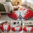 thumbnail image 5 of Large Round Rug 8Ft Washable Non-Slip, Valentine's Day Circle Area Rugs for Living Room Bedroom, Romantic Couples Red Flowers Street Rainy Indoor Floor Mats Carpet Runner for Home Decor, 5 of 8