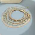 thumbnail image 6 of Misterolina 5PcsSet Fashion Thick Chain Link Bracelets Set For Women Gold Color Hot Q3, 6 of 7