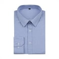 thumbnail image 4 of AZoiNM Men's No Pocket Dress Shirt Slim Fit Wrinkle Free Long Sleeve Point Collar Business Casual, 4 of 11