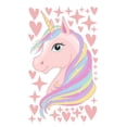 thumbnail image 1 of Pink Unicorns Pattern Stickers 60X36CM Wall Adhesive Childrens Room Decor Unicorn Shape 1Pack, 1 of 3
