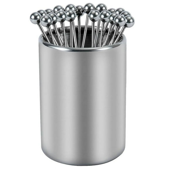 20PCS Metal Cocktail Picks with Holder Kit, Stainless Steel Picks, Reusable Skewers, Appetizer Skewers