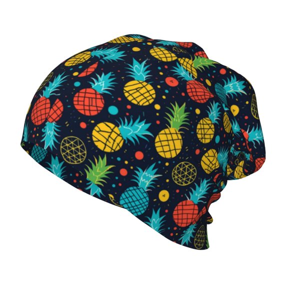 Pofeuu Colorful Pineapple Print Toddler Beanies for Boys Baby Warm Slouchy Skullcap Hats Toddler Beanie Knit Caps Hats for Kids