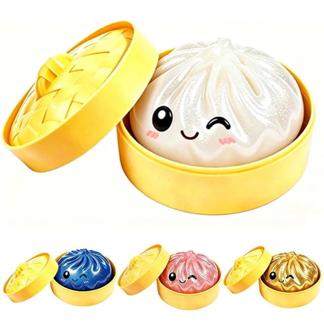 Pelota antiestrés squishy Bimiubimiu en forma de dumpling con brillo