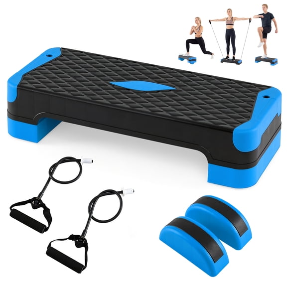 Gymax 3-in-1 Aerobic Step Platform SetAdjustable Workout Stepper Surface for HomeGym