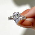 thumbnail image 2 of Kalapi Jewel Elegant 1.8 Ct Pear Cut Moissanite Ring - 14K White Gold Plated Engagement Wedding Split Shank Jewelry - Dazzling Proposal Anniversary or Bridal Rings Gift on Special Day, 2 of 4