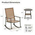 thumbnail image 6 of LAUSAINT HOME 3-Piece Outdoor Patio Furniture Set, 2 Wicker Rocking Chairs with Side Table, Brown, 6 of 9
