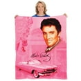 thumbnail image 4 of Elvis The King Presley Pink Cadillac Cozy Throw Blanket, 4 of 5