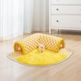 thumbnail image 1 of Cama túnel para gatos, centro de juegos con estera lavable extraíble, estera de túnel cálida portátil para otoño, escondite para conejos, gatos de Amarillo, 1 of 8