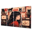thumbnail image 2 of Designart "Anime Character in Feminine Form III" Portrait Metal Wall Art Set, 2 of 5