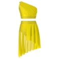 thumbnail image 2 of LiiYii Robe de Danse Lyrique pour Filles Tenues de Danse Jazz Latine Costume de Performance Crop Top Jaune 8, 2 of 6