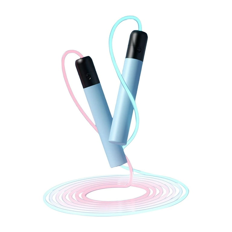 Luminous Jump Rope 9. with Comfortable Handles Exercise Adjustable Skipping Rope for Workout Beginner Kids Girls Boys Adult Blue Black