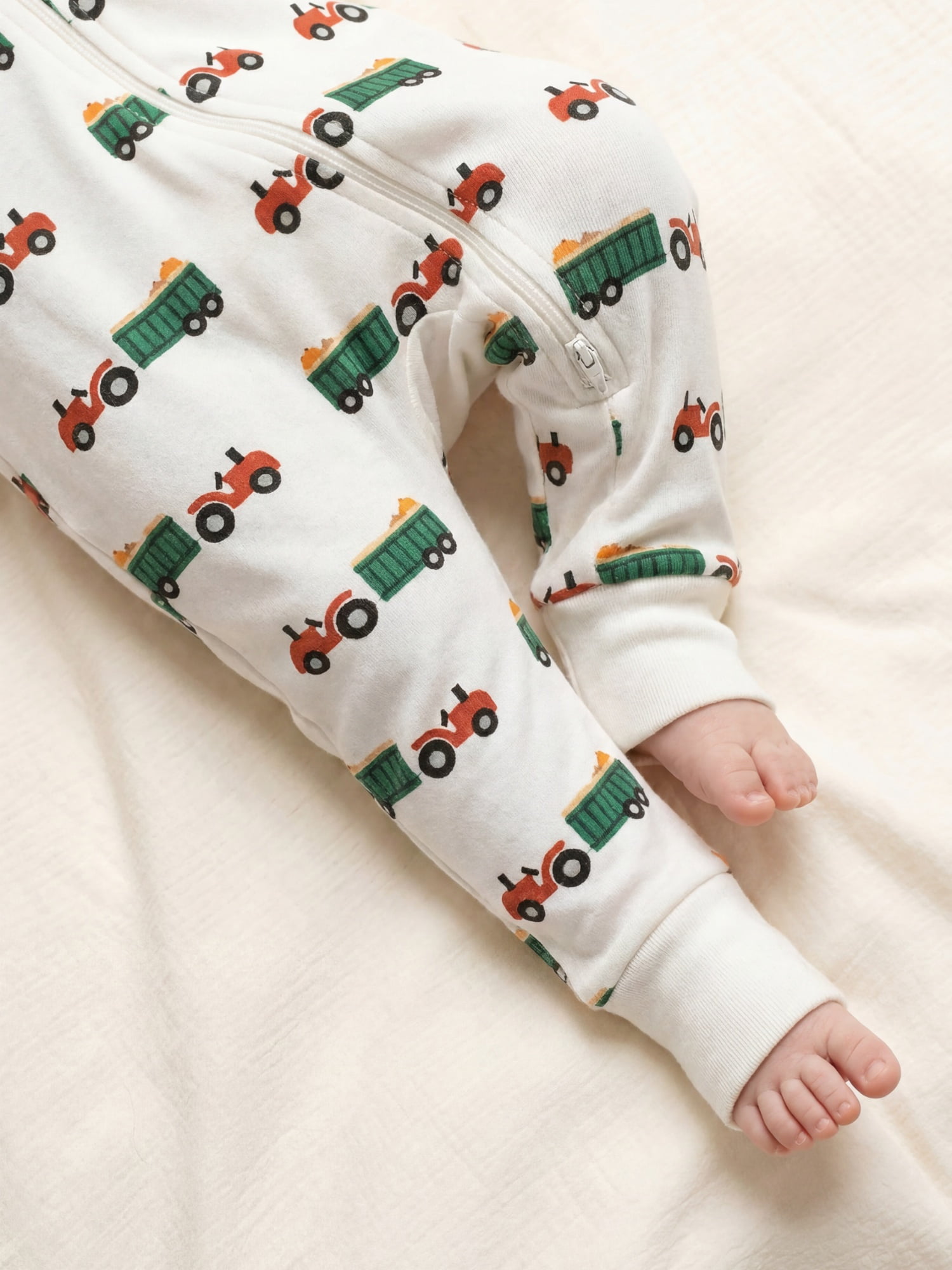 M+A by Monica + Andy Organic Cotton Gender Neutral Long Sleeve Baby One-Piece Pajama, Sizes Newborn - 24 Months