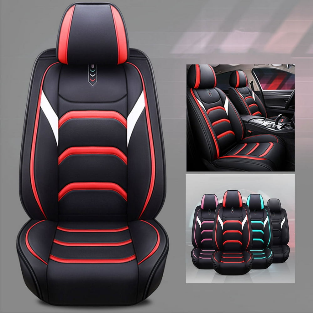 2 PCS Universal Car Seat Cover, PU Leather Comfortable Front Cushion