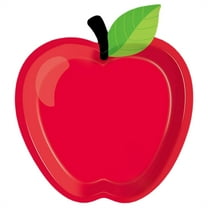 24Pcs-Disposable Apple Paper Plates, Fdelink 24Pcs Red Paper Plates Decorations Back to School Paper Plates First Day of School Schools Disposable Tableware for 24 Guests for Christmas Kindergarten