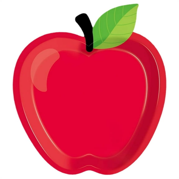 24Pcs-Disposable Apple Paper Plates, Fdelink 24Pcs Red Paper Plates Decorations Back to School Paper Plates First Day of School Schools Disposable Tableware for 24 Guests for Christmas Kindergarten