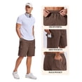 thumbnail image 4 of COOFANDY Men' Casual Stretch Cargo Shorts 9 Inch Elastic Waist Chino Cotton Shorts Loose Fit Hiking Shorts, 4 of 6