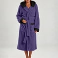 thumbnail image 3 of FAHUOMU Plush Hooded Robes For Women Cozy Warm Fleece Bath Robe With Pockets Winter Loose Fit Loungewear, 3 of 8