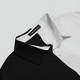 thumbnail image 6 of Men's Trendy Streetwear Patchwork Top Shirt White Black Lapel Long Sleeve Shirts, 6 of 12
