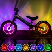 Tire Rechargeable Bike Wheel Lights Hub, Waterproof LED Cycling Spoke Lights 7 Color Bicycle Decoration Light for Kids and Adults Night Riding, 1 Pack