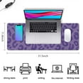 thumbnail image 5 of Long Mouse Pads for Desk,Purple Leopard Print Desk Mats on Top Of Desks, Desk Mouse Pad Extra Large with 3mm Non-Slip Base and Stitched Edge for Gaming,Office,Work,Home 31.5"x11.8", 5 of 6