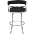 thumbnail image 3 of Armen Living Prinz 26" Modern Polyurethane & Metal Swivel Counter Stool in Black, 3 of 8