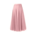 thumbnail image 4 of WTOBBY Women's Sequin Embellished Long Tulle Solid Color Elegant Skirt, Layered Mesh Tea Length Big Hem Skirt for Evening Galas Prom and Party Events,Pink M, 4 of 5
